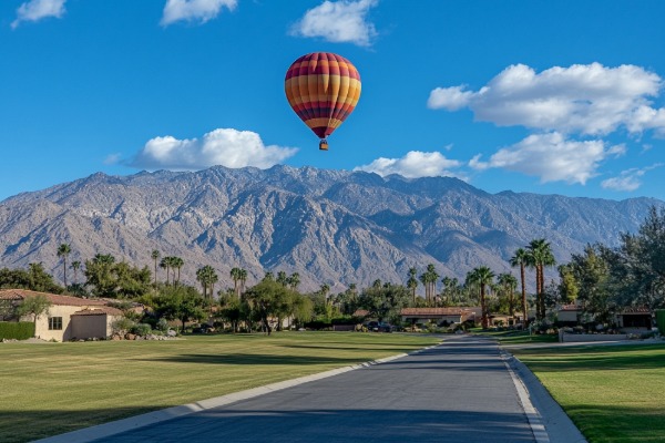 hot air balloon over palm springs